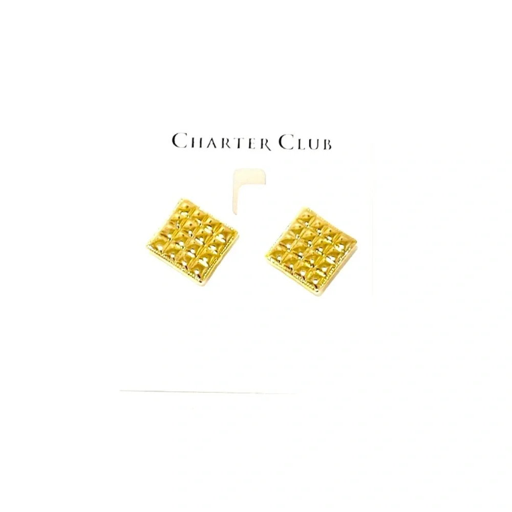 Charter Club Gold Toned Stud Earrings NWT
